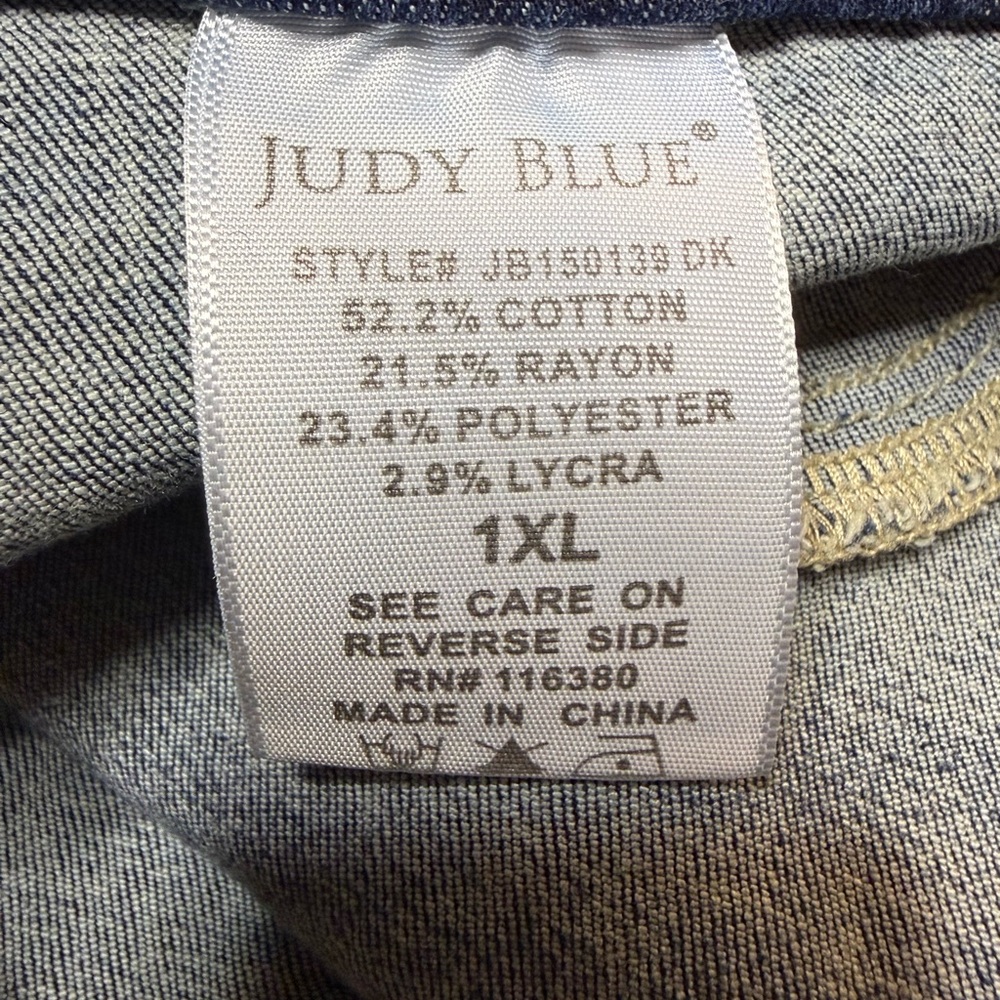 Judy Blue Pull On Shorts Dark Wash Shorts JB150139 High Waist ~ Size XL 13/15 - Picture 6 of 8